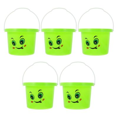 BESPORTBLE 5pcs Boys and Girls Beach Sand Bucket Sand for Boys Girls Comfortable Handles Environmental Material for Beach Sandbox Fun
