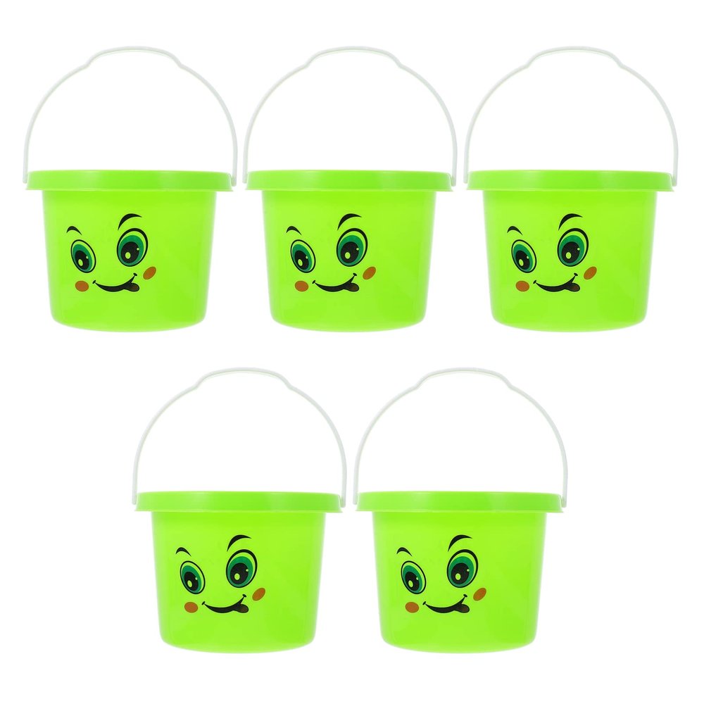 BESPORTBLE 5pcs Boys and Girls Beach Sand Bucket Sand for Boys Girls Comfortable Handles Environmental Material for Beach Sandbox Fun