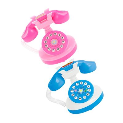 BESPORTBLE 2pcs Mini Telephone Toy for Boys and Girls Educational Chatter Phone for Pretend Learning Toy for Boy Girl Bright Colors
