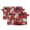 sanluoli 2 Pack Cute Red Cartoon Puppy storage baskets, foldable decorative baskets with sturdy handle cubbies totes for shoe view 1