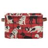 sanluoli 2 Pack Cute Red Cartoon Puppy storage baskets, foldable decorative baskets with sturdy handle cubbies totes for shoe view 2