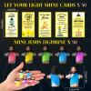 CroBlissful 50 Sets Little Jesus Figures Glow in The Dark with Let Your Light Shine Cards Luminous Mini Rubber Jesus Figurines Toys for Hide and Seek Sunday Religious Gift (Open Arms;Yellow Card) view 2