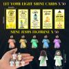 CroBlissful 50 Sets Little Jesus Figures Glow in The Dark with Let Your Light Shine Cards Luminous Mini Rubber Jesus Figurines Toys for Hide and Seek Sunday Religious Gift (Hold A Cross;Yellow Card) view 2