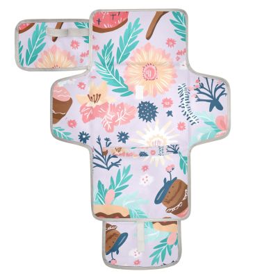 Reusable Baby Changing mat with Tissue Pocket Travel Changing pad for Baby with Built-in Pillow