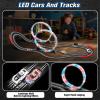 2-in-1 Slot Car Race Track Set with 4 High-Speed Cars, Electric Track, Dual Racing Game with 2 Controllers, Circular Overpass Design Featuring Flash Tracks. Toy Gift for Boys Kids Ages 4-6 6-8 8-12 view 3