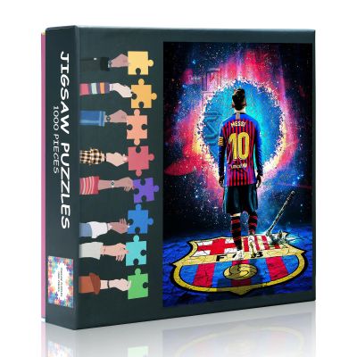 1000 Piece Barcelona Jigsaw Puzzle Soccer Legend Back View Wall Art, Iconic Camp NOU Moments Collector's Edition Premium Paper Puzzle 27.5x19.7 Inch