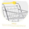 CIYODO Mini Shopping Cart Creative Desktop Decor Supermarket Toy for Role Play and Scenario Simulation Design Yellow view 2