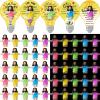 CroBlissful 50 Sets Little Jesus Figures Glow in The Dark with Let Your Light Shine Cards Luminous Mini Rubber Jesus Figurines Toys for Hide and Seek Sunday Religious Gift (Open Arms;Bulb Card) view 1