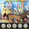 CroBlissful 50 Sets Little Jesus Figures Glow in The Dark with Let Your Light Shine Cards Luminous Mini Rubber Jesus Figurines Toys for Hide and Seek Sunday Religious Gift (Open Arms;Bulb Card) view 4