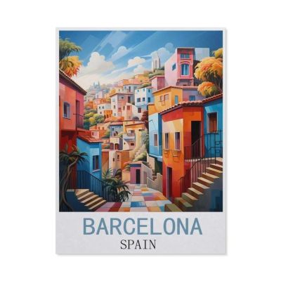 Jigsaw Puzzle 1000 PiecesBarcelona Spain Vintage Travel PosterPaper Children Toys Decompression Game50x70cm-CP38
