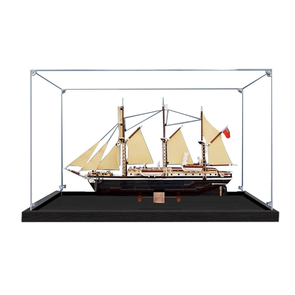 DDXMML Acrylic Dustproof Display Case for Collectibles, Action Toys, Miniature Building Blocks, Display Case for Le-go 10335 Expedition Ship Model (NOT Included The Model) (Transparent 3mm)