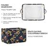 2 Pack Holly Berries Mustard Yellow and Denim Blue storage baskets, folding fabric cube storage baskets bins with sturdy handle Hamper cute for nursery view 4