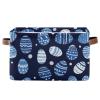 aidingzhi 2 Pack Cartoon Cute Blue and White Easter Eggs storage baskets, collapsable baskets for organizing with sturdy handle Hamper medium for cloth view 2