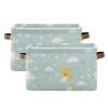 aidingzhi 2 Pack Cute Cat and Duck storage baskets, collapsable organizers and storage basket with sturdy handle Hamper utility for house view 1