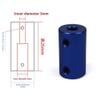 Blue Rigid Aluminum Coupler for 3D Printers, Boat, Car and RC Models, Set Screw Connector, Pack of 3(6 * 8) view 3