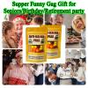 4 Pack Funny Anti-Old Age Pills (Empty Pouch)  Gag Gift for Seniors, Over the Hill Birthday, Retirement Party Favor, Joke Gift Bag for Men & Women Without Sweets view 3
