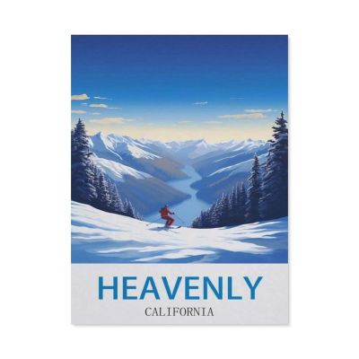 Jigsaw Puzzle 1000 PieceHeavenly California Vintage Travel Poster SkiClassic Puzzle Adult Puzzle DIY Kit Paper Toy Unique Gift Modern Home Decor38x26cm-CT59