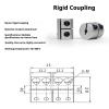 3-Piece Engraving Machine Rigid Coupler for Servo Motors, 4/5/6/7/8mm Bores, Aluminum Material(4X6) view 2