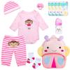 11-Pieces Reborn Baby Doll Clothes 17-22 Inch Girl Baby Doll Outfits and Accessories Set - Pacifier Magnetic Reusable Diaper and Cute Backpack view 1