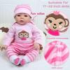11-Pieces Reborn Baby Doll Clothes 17-22 Inch Girl Baby Doll Outfits and Accessories Set - Pacifier Magnetic Reusable Diaper and Cute Backpack view 3
