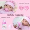 11-Pieces Reborn Baby Doll Clothes 17-22 Inch Girl Baby Doll Outfits and Accessories Set - Pacifier Magnetic Reusable Diaper and Cute Backpack view 4