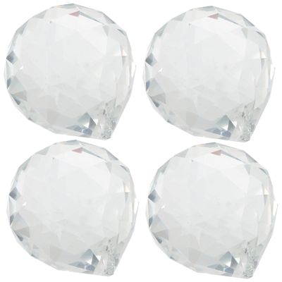 CIYODO 4pcs Crystal Prisms for Window Suncatcher Transparent DIY Hanging Pendant Decor for Home and Garden Crystal Ball Ornament for Light Refraction and Rainbow Effect