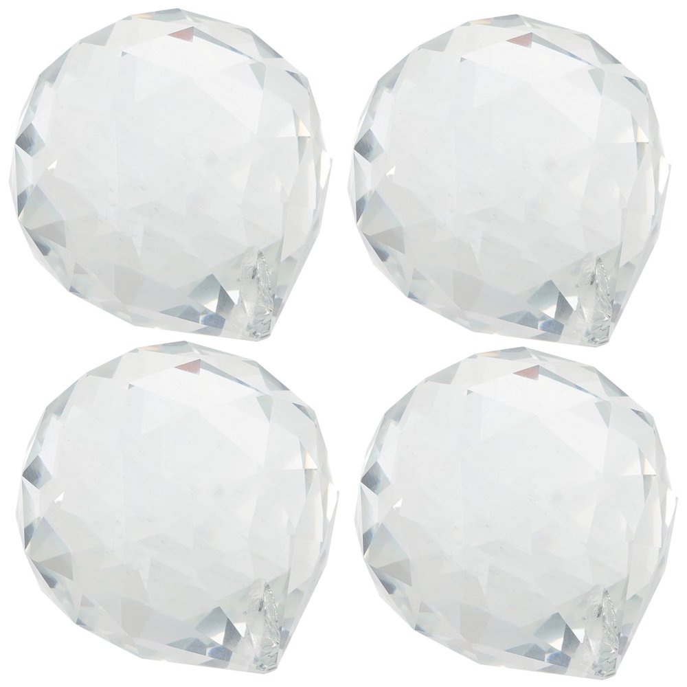 CIYODO 4pcs Crystal Prisms for Window Suncatcher Transparent DIY Hanging Pendant Decor for Home and Garden Crystal Ball Ornament for Light Refraction and Rainbow Effect