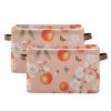 aidingzhi 2 Pack Flowers Fruit Peach storage baskets, foldable fabric cube storage baskets bins with sturdy handle atorage 5 gallon for sheet view 1