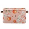 aidingzhi 2 Pack Flowers Fruit Peach storage baskets, foldable fabric cube storage baskets bins with sturdy handle atorage 5 gallon for sheet view 2