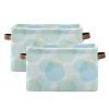 aidingzhi 2 Pack Pastel Blue Circles Dots storage baskets, collapsable cloth baskets with sturdy handle Hamper totes for office view 1