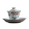 Chinese-style green glazed teapot ceramic, household Sancai lid bowl-fair cup view 3