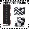25 Pcs Race Car Party Decorations Include 8 Pcs 12 Inch Large Wheels Shaped Boxes 16 Racing Checkered Flags 1 Racetrack Floor Runner 79 Inch for Racing Themed Birthday Party Decor Supplies view 3