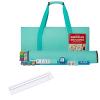 American Mahjong Game Set, 166 Light Green Tiles, 4 All-in-One Color Rack/Pushers, Complete Mahjong Tile Set with 1 PCS Card Reader for Mahjong (Purple),Acrylic,Card Line Finder & Rules Helper view 1