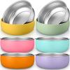 Nuogo 6 Pcs 304 Stainless Steel Baby Bowls with Removable Silicone Shell Toddler Bowls Kids Anti Scald Snack Container for Food Feeding, Dishwasher Safe (Fresh Color) view 1