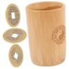 BESPORTBLE Chinese Divination Tool Bamboo Tube Hexagram Tool Fortune Game Props Fortune-Telling Coins Coins Pot Divination Bamboo Prop Game Bucket for Store Opening view 1