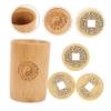 BESPORTBLE Chinese Divination Tool Bamboo Tube Hexagram Tool Fortune Game Props Fortune-Telling Coins Coins Pot Divination Bamboo Prop Game Bucket for Store Opening view 3