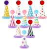 Atiloy Mini Party Hats for Stuffed Animals Figures Toys Cute Cake Cone Birthday Party Hats with Pom Poms for Stuffed Animals Pets Baby, Accessories view 1