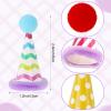 Atiloy Mini Party Hats for Stuffed Animals Figures Toys Cute Cake Cone Birthday Party Hats with Pom Poms for Stuffed Animals Pets Baby, Accessories view 3