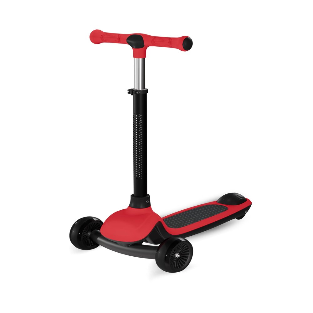 3 Wheel Kick Scooter for Kids, Adjustable Height Portable Toddler Scooter, Stable Lean-to-Steer Wide Standing Board Scooters for Outdoor Cycling Children Boys & Girls Ages 3-8(Red)