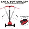 3 Wheel Kick Scooter for Kids, Adjustable Height Portable Toddler Scooter, Stable Lean-to-Steer Wide Standing Board Scooters for Outdoor Cycling Children Boys & Girls Ages 3-8(Red) view 3