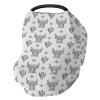 Boho Western Cow Cactus Baby Car Seat Covers Black and White Highland Yak Stretchy 5-in-1 Cover Adjustable Infant Carseat Canopy Cover Wild West Animal Breathable Nursing Cover-Up view 1