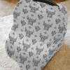 Boho Western Cow Cactus Baby Car Seat Covers Black and White Highland Yak Stretchy 5-in-1 Cover Adjustable Infant Carseat Canopy Cover Wild West Animal Breathable Nursing Cover-Up view 2