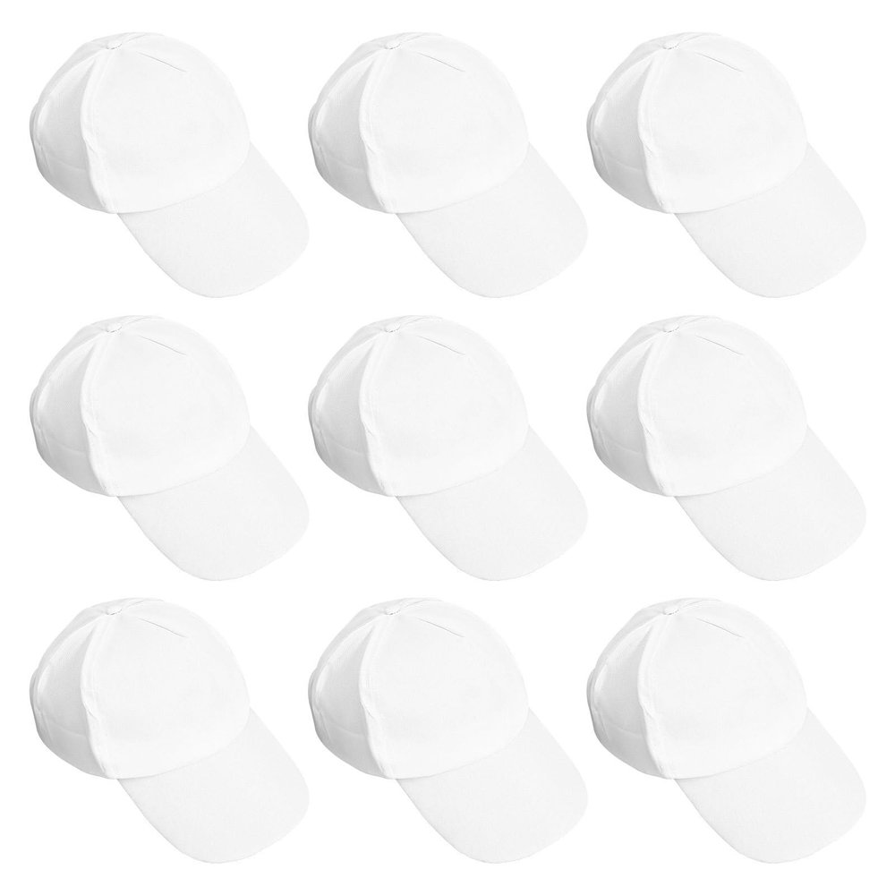 Alasum Bulk Kids Baseball Hats, White Blank Caps for Heat Press, Kids Baseball Caps for Boys and Girls, Adjustable Bulk Hats for Personalization & Crafts