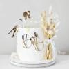 1 PCS Bride To Be Cake Topper, Acrylic High Heels Lady Girl Cake Toppers Gold Side Decoration for Bridal Engaged Valentine's Day Wedding Party Dessert Baking Cake Decorations view 2