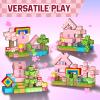 Uucoco 100PCS Magnetic Blocks - Princess Castle Building Toys Montessori Sensory Toys Birthday GIFS for Girls 3 4 5 6 7 8 9 10+ Years Old, Creative Magnets Games for Toddler Kids view 3