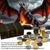 ACTIONDRAKE Metal Pirate Coins, 50 Pieces Lots of Toys Gold Coins for Board,for DND Props Accessories, Treasures and Treasure chests Fantasy Dragon Coinsfor RPG Tablelap view 3