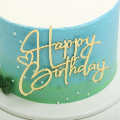 1PCS Happy Birthday Cake Toppers, Gold Mirror Acrylic Cake Topper, Side Cake Sign Decorations, Happy Birthday Cake Charm Cake Inserts Supplies for Cake for Brithday Party