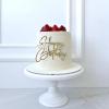 1PCS Happy Birthday Cake Toppers, Gold Mirror Acrylic Cake Topper, Side Cake Sign Decorations, Happy Birthday Cake Charm Cake Inserts Supplies for Cake for Brithday Party view 2