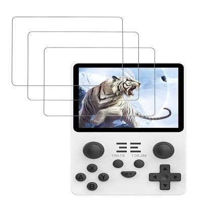 [3 Pack] Screen Protector for R36S/R35S/RGB20S Handheld Gaming 3.5 Inch Tempered Glass Film,BOVUGAC Screen Protector for Petforu/AIUOUS RGB20S Handheld Gaming Anti-Scratch & Sensitive & 9H Hardness