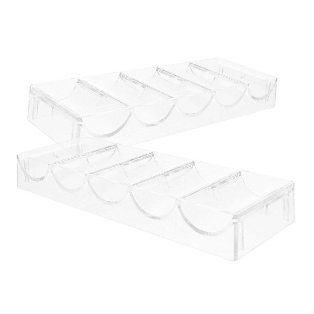 BESPORTBLE 2pcs Clear Poker Chip Case Wear-resistant Storage Organizer for Poker Chips Multi-functional Tray for Items and Portable Holder